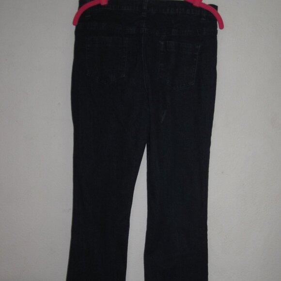 Diane Gilman Dark Blue Embellished Bootcut Blue Jeans in Size 8 - Picture 3 of 7